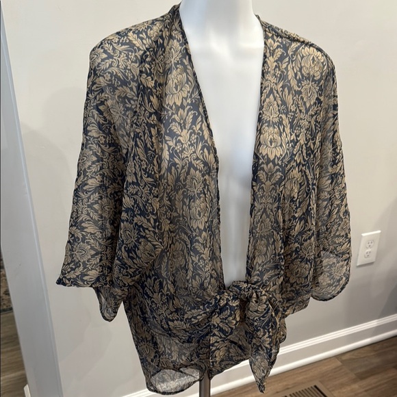 Karen Zambos One Size Floral Sheer Kimono Cardigan Coverup Top - Picture 7 of 8